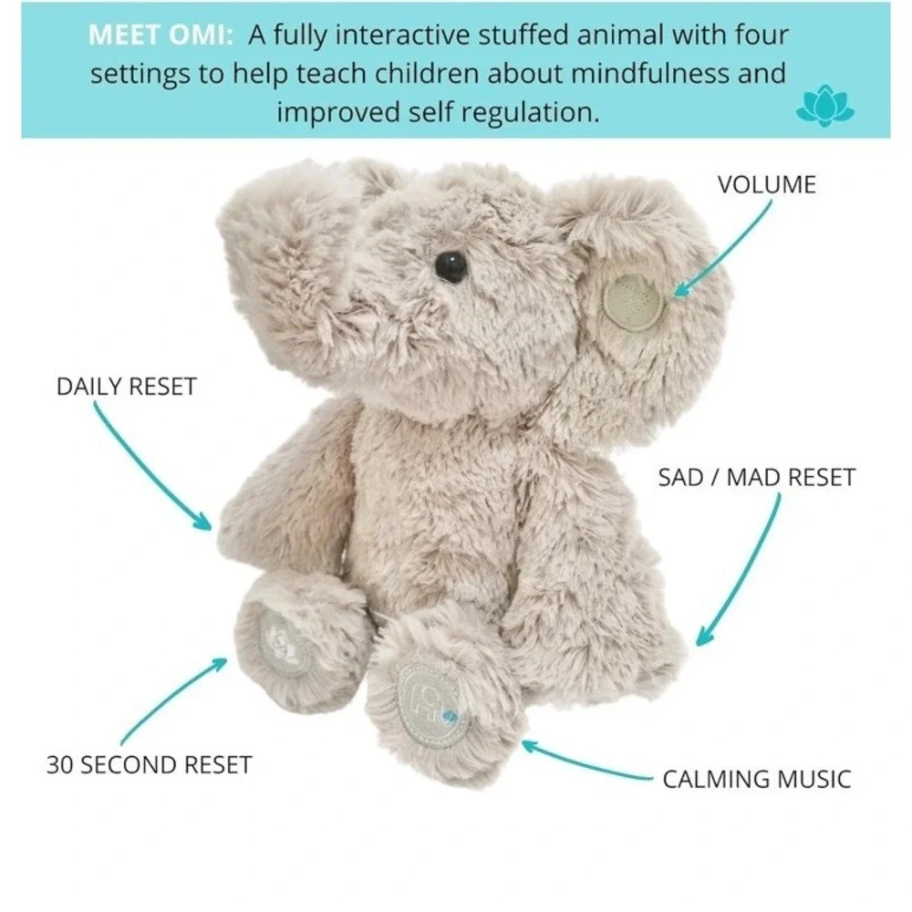 Omi The‎ Elephant 12 Inch Kid Friendly Mindfulness Toy for Emotional Regulation